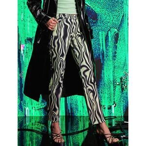 ASOS Design Womens 36x32 Green Swirl Print Mid Rise Straight Leg Denim Jeans